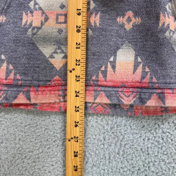 Faherty Mens Southwestern Aztec Print Cotton Henley Hoodie Gray Red Small - Picture 5 of 8